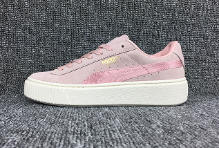 彪马PUMA Basket Platform 蕾哈娜二代简版 樱花粉 绸缎